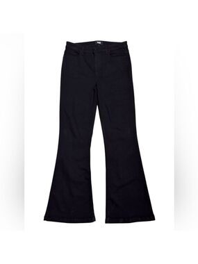 PAIGE Flared GENEVIEVE Black Denim Luxury Designer Pants Jeans Womens 34x36